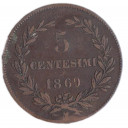1869 5 Centesimi Rame San Marino Conservazione BB